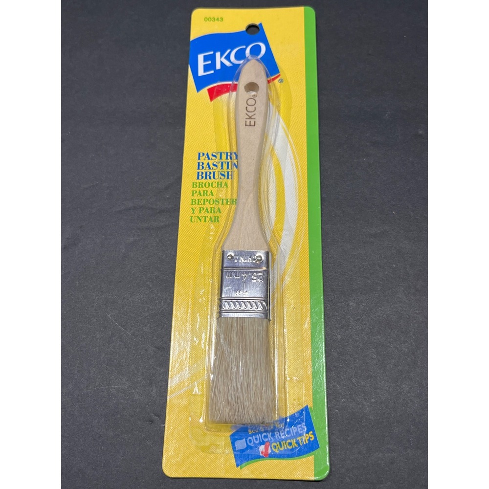 EKCO Pastry Basting Brush Natural Bristle Wood Handle 1 Inch 00343 New